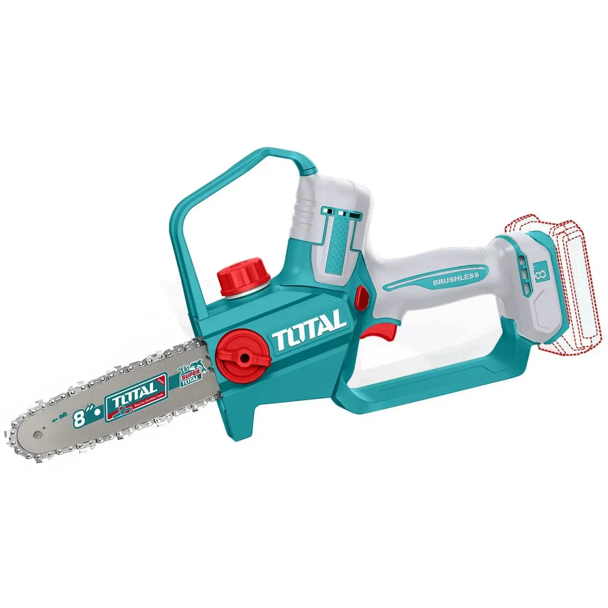 Motosierra Inalámbrica Total 20v, 8 Pulgadas, 200mm, 11 M/s - Motor Sin Carbones - No Incluye Batería Ni Cargador - Tgsli2088